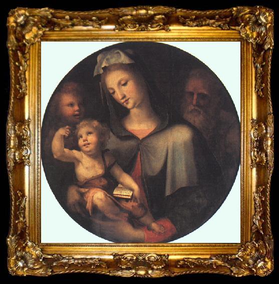 framed  BECCAFUMI, Domenico The Holy Family with Young Saint John dfg, ta009-2